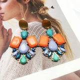 Geometric Alloy Clip Earrings Drop Pendientes for Women