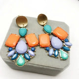 Geometric Alloy Clip Earrings Drop Pendientes for Women