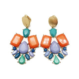Geometric Alloy Clip Earrings Drop Pendientes for Women