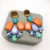 Geometric Alloy Clip Earrings Drop Pendientes for Women
