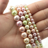 Shell Pearl Beads Round Spacer Beads for Jewelry Making Diy 15''