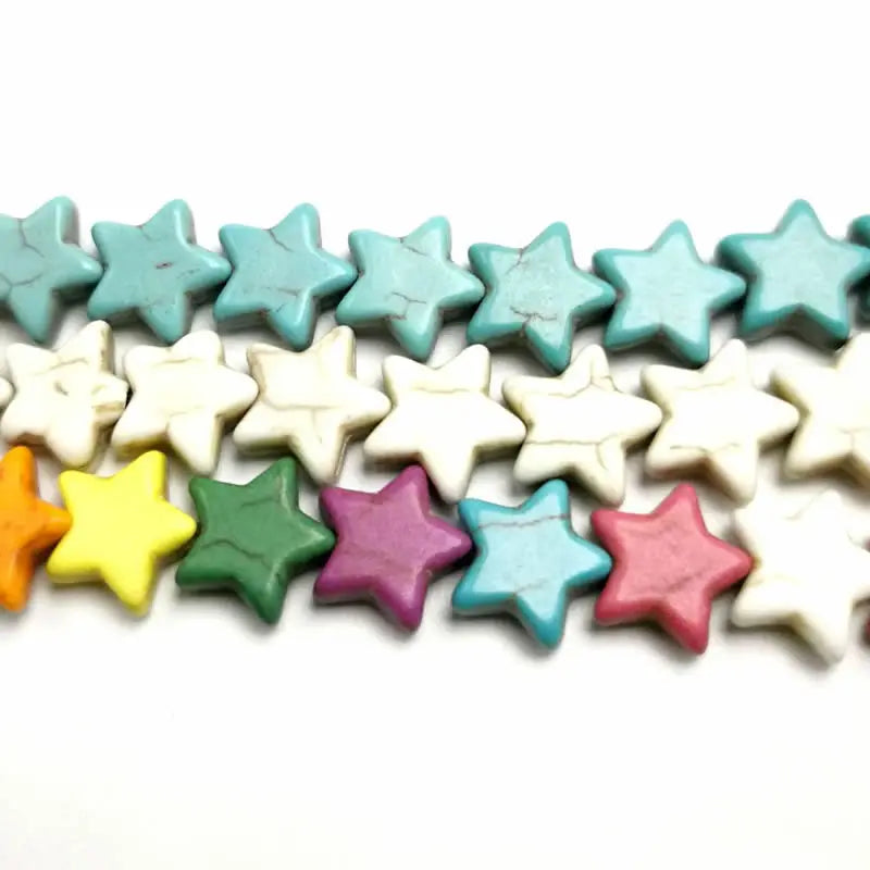 Mixed Pentagram Star Turquoise Stone Spacer Beads for DIY Bracelet Necklace