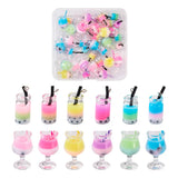 Plastic Bottle Pendants Bubble Milk Tea Charms for DIY Jewelry Making