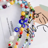 Plum Blossom Glass Beaded 3D Sphere DIY Jewelry Making Supplies