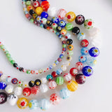 Plum Blossom Glass Beaded 3D Sphere DIY Jewelry Making Supplies