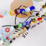 Plum Blossom Glass Beaded 3D Sphere DIY Jewelry Making Supplies