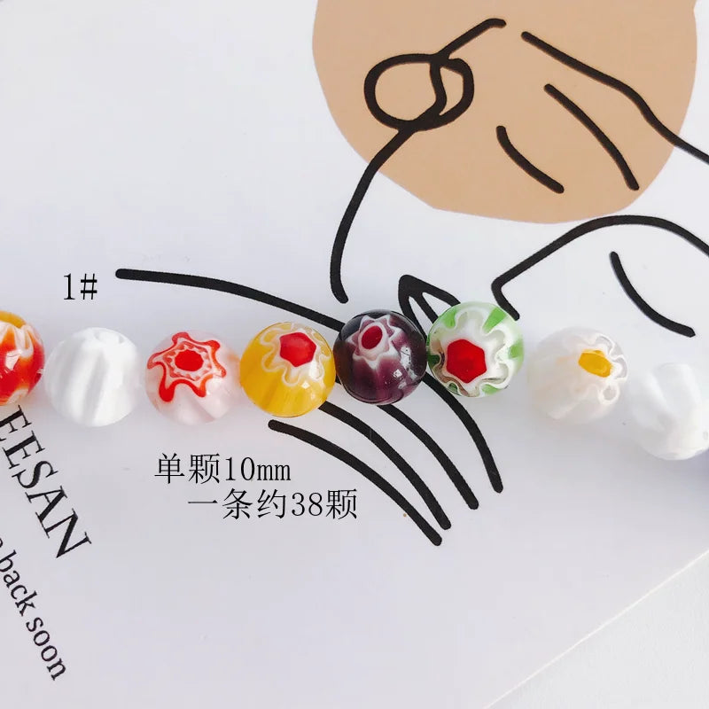 Plum Blossom Glass Beaded 3D Sphere DIY Jewelry Making Supplies