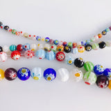 Plum Blossom Glass Beaded 3D Sphere DIY Jewelry Making Supplies
