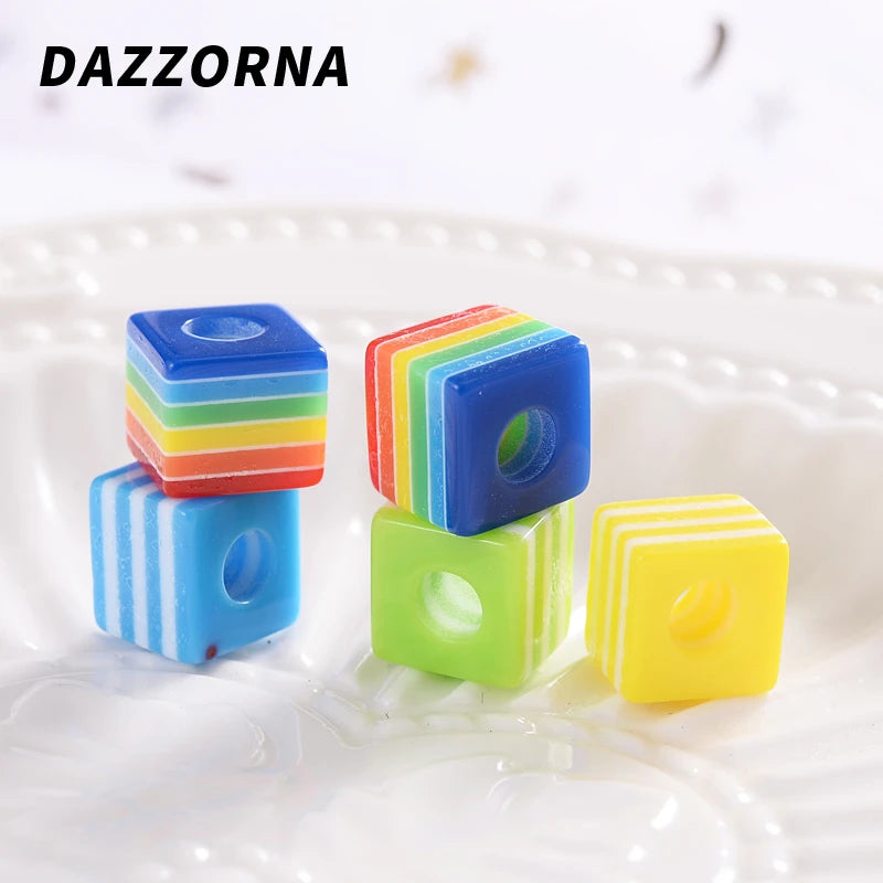 Colorful Square Resin Beads for DIY Jewelry Making