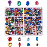 Mixed Sew on Rhinestone Acrylic and Glass with Brass Prong Settings