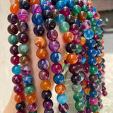 Mixed Stripe Agates Round Beads Natural Stone DIY Charms Bracelet