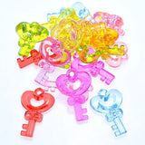 Mixed Transparent Acrylic Heart-shaped Key Pendants DIY Necklace
