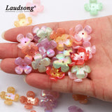 50pcs Mixed 15mm Flower Acrylic Beads Jewelry Making DIY Necklace Bracelet