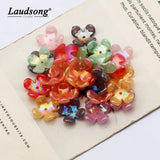 50pcs Mixed 15mm Flower Acrylic Beads Jewelry Making DIY Necklace Bracelet