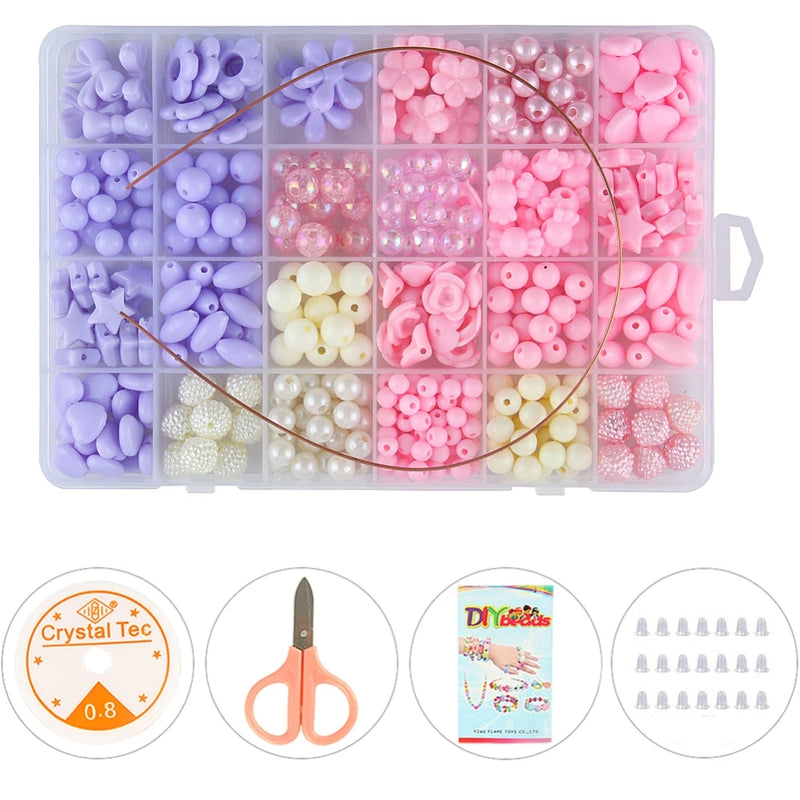 Crystal Acrylic Beads Jewelry Making Kit - DIY Craft Set for Kids Girls