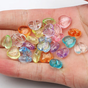 Colorful Acrylic Heart Beads 10x11mm DIY Jewelry Making Spacer