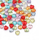 Colorful Acrylic Heart Beads 10x11mm DIY Jewelry Making Spacer