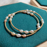 Colorful Freshwater Pearl Bracelets for Women Wedding Jewelry Charm Bangle