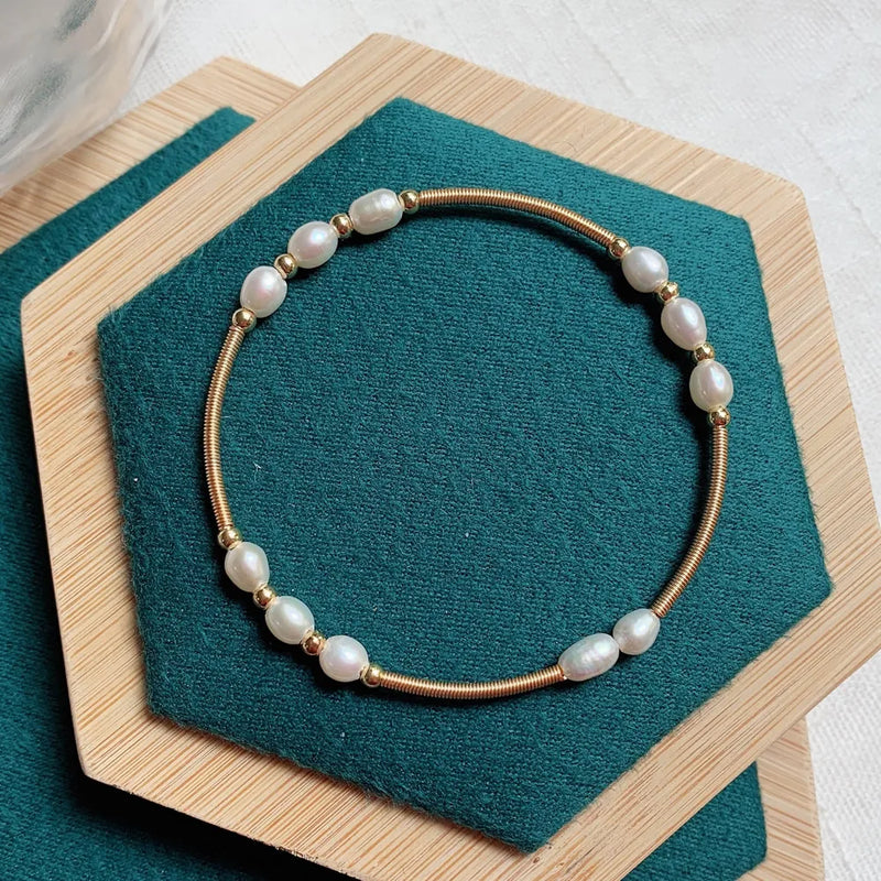 Colorful Freshwater Pearl Bracelets for Women Wedding Jewelry Charm Bangle
