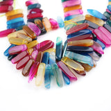 Mixed Colors Agates Stones Slab Slice Beads,Polished Loose Beads