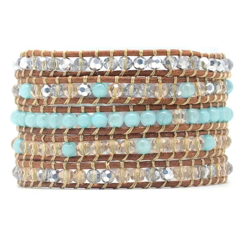 Mixed Crystal Boho Bracelet Amazonite Stone Bracelet