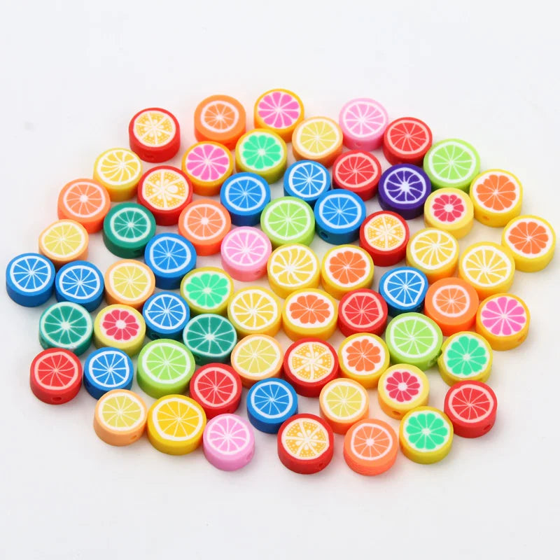 Mixed Fruit Polymer Clay Beads for Jewelry Making DIY