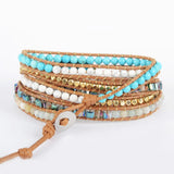 Mixed Howlites Bracelet Natural Stones Charm Wrap Bracelet