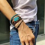 Mixed Howlites Bracelet Natural Stones Charm Wrap Bracelet