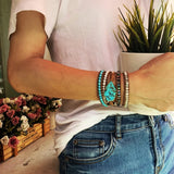 Mixed Howlites Bracelet Natural Stones Charm Wrap Bracelet