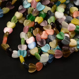 Mixed Heart Cat Eye Beads Glass Lampwork Charms DIY Jewelry Making