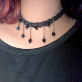 Mixed Leather Velvet Choker Necklace Vintage Gothic Jewelry
