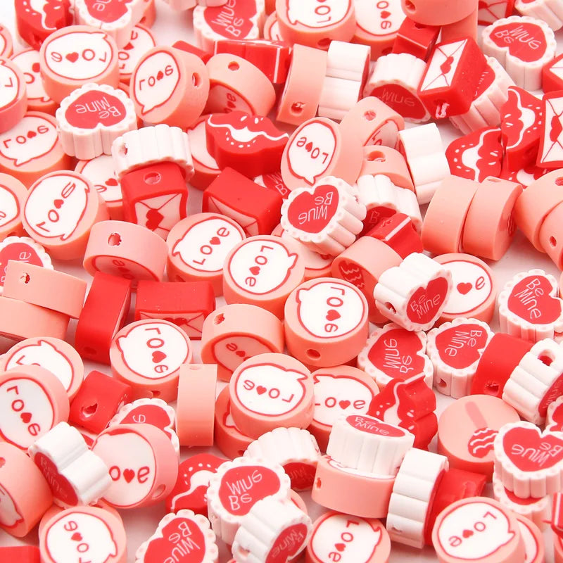 Mixed LOVE Envelope Clay Beads for DIY Jewelry Making