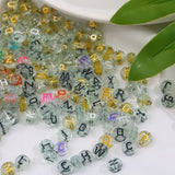 Mixed Letter Acrylic Beads Flat Round Alphabet Cube Spacer Beads