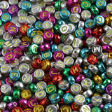 Mixed Letter Acrylic Beads Flat Round Alphabet Cube Spacer Beads