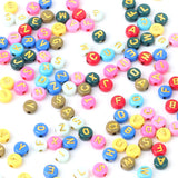 Mixed Letter Acrylic Beads Flat Round Alphabet Cube Spacer Beads