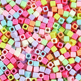 Mixed Letter Acrylic Beads Flat Round Alphabet Cube Spacer Beads