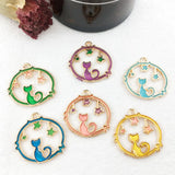 Moon Star Enamel Charms Jewelry Making DIY Accessaries