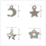 Moon Stars Stainless Steel Charm Pendant for DIY Necklace Bracelet