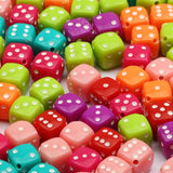 Mixed Dice Acrylic Beads for Jewelry DIY