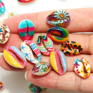 Multicolor Sea Shell Beads 10-20mm Cowrie Conch Loose Beads DIY Jewelry Making