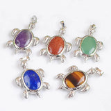 Mixed Stone Turtle Shape Pendants for Necklace Making