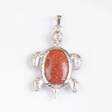 Mixed Stone Turtle Shape Pendants for Necklace Making