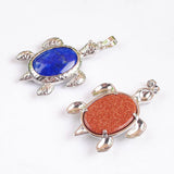 Mixed Stone Turtle Shape Pendants for Necklace Making
