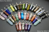 Natural Gemstone Hexagonal Crystal Pointed Chakra Jewelry Set