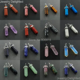 Natural Gemstone Hexagonal Crystal Pointed Chakra Jewelry Set