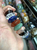 Mixed Gemstone Bracelet: Green Aventurine Jade, Rose Quartz, Amethyst