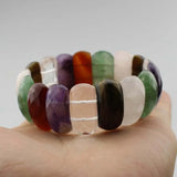 Mixed Stone Bracelet: Amethyst, Green Aventurine, Red Agate, Tiger Eye