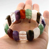 Mixed Stone Bracelet: Amethyst, Green Aventurine, Red Agate, Tiger Eye