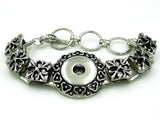 Mixed Pattern Button Zinc Alloy Buckle Clover Bracelet 17-20 cm