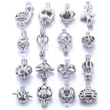 Mixed Pearl Cage Locket Necklaces Aroma Diffuser Charm Necklace